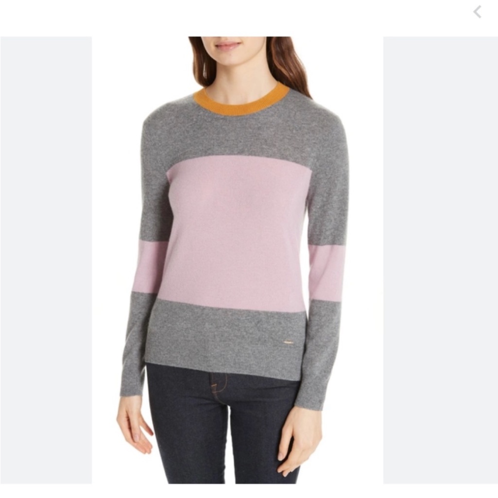 Ted Baker Cashmere Bryonny Color Blocked Sweater Us 6.